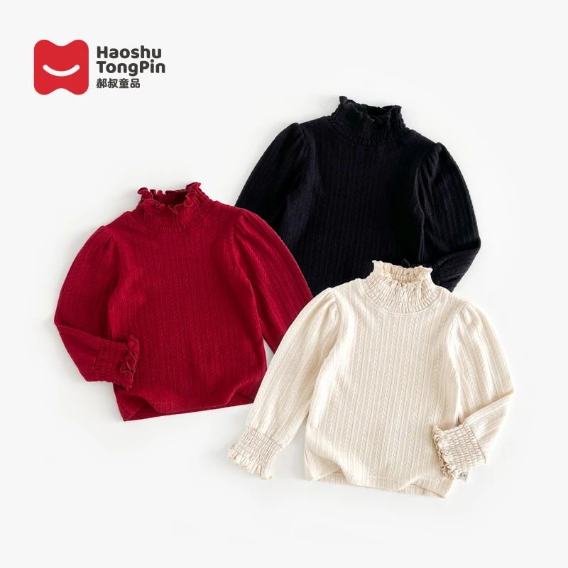 郝叔童品秋季新款时尚儿童打底衫2024洋气创意潮流女宝上衣HL4353