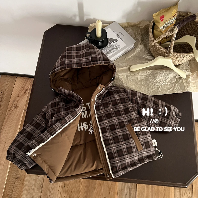 郝叔童品男童两面穿棉服2025冬装新款儿童韩版时尚外套潮HQ4433
