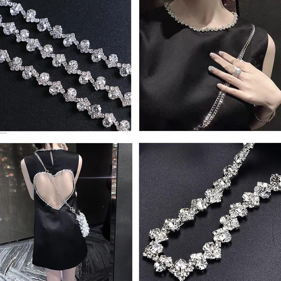 diy手缝装饰服装水钻花式衣服链条婚纱辅料发饰手工材料配件链子