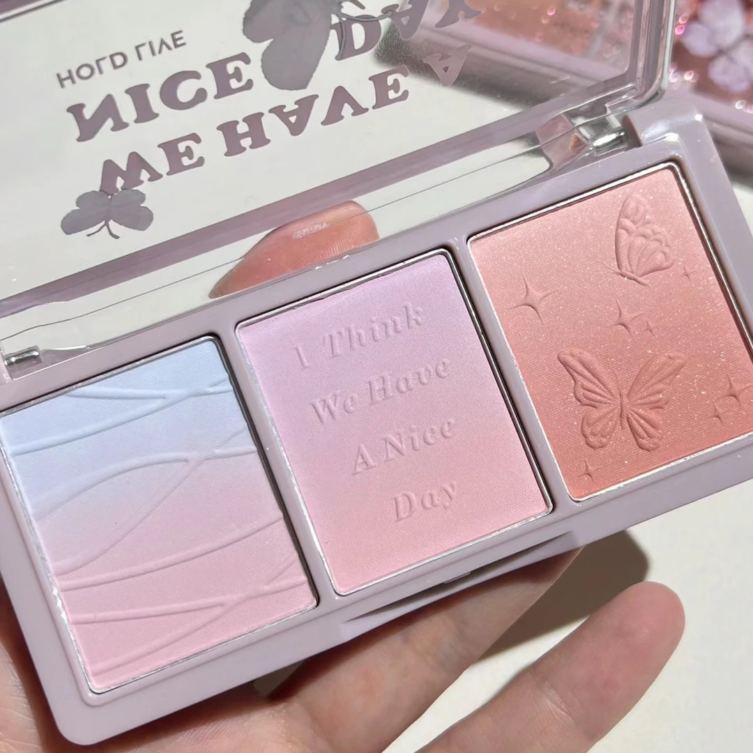 HOLD LIVE秘境花园三色腮红渐变腮紫腮蓝膨胀色105澎澎粉蓝气泡冰