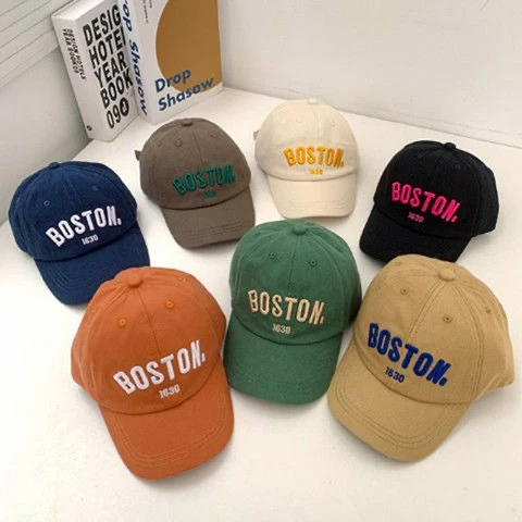 ins韩版宝宝帽子春秋季刺绣字母儿童鸭舌帽男童女童时尚棒球帽潮