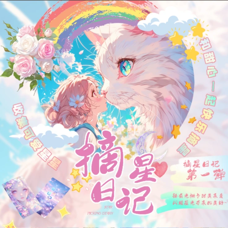 【拆包】摘星日记第一弹 A4治愈系集换式卡牌收藏卡（默认代拆）