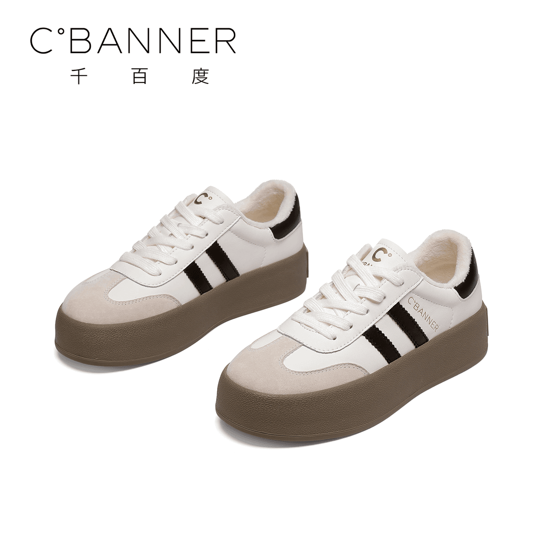 C.BANNER/千百度ins阿甘鞋厚底女24新款时尚百搭开学季鞋子休闲鞋