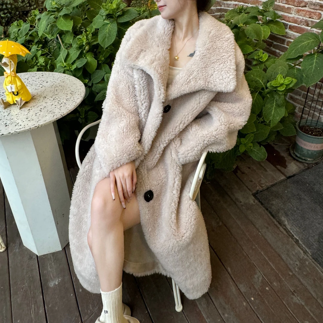 【泰迪皇后】2024秋冬新款100绵羊毛颗粒羊毛外套轻奢显瘦新年战袍