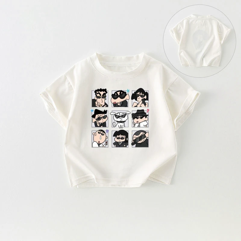 「特工小新」儿童夏季新款短袖T恤纯棉洋气印花宝宝半袖薄款打底衫