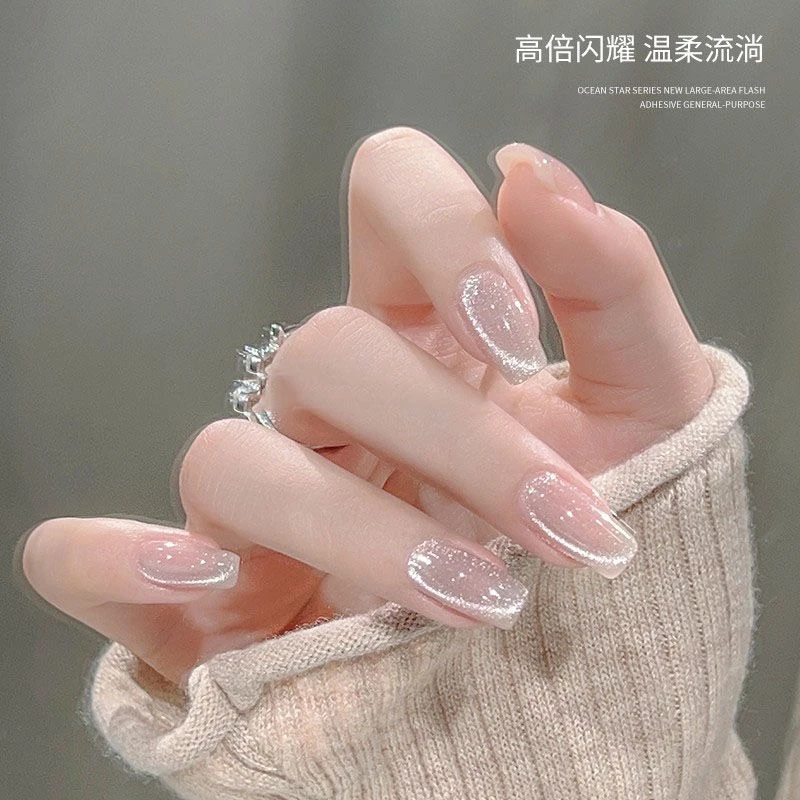 「玻璃珠」小灯泡晶石猫眼超亮显白手工穿戴甲