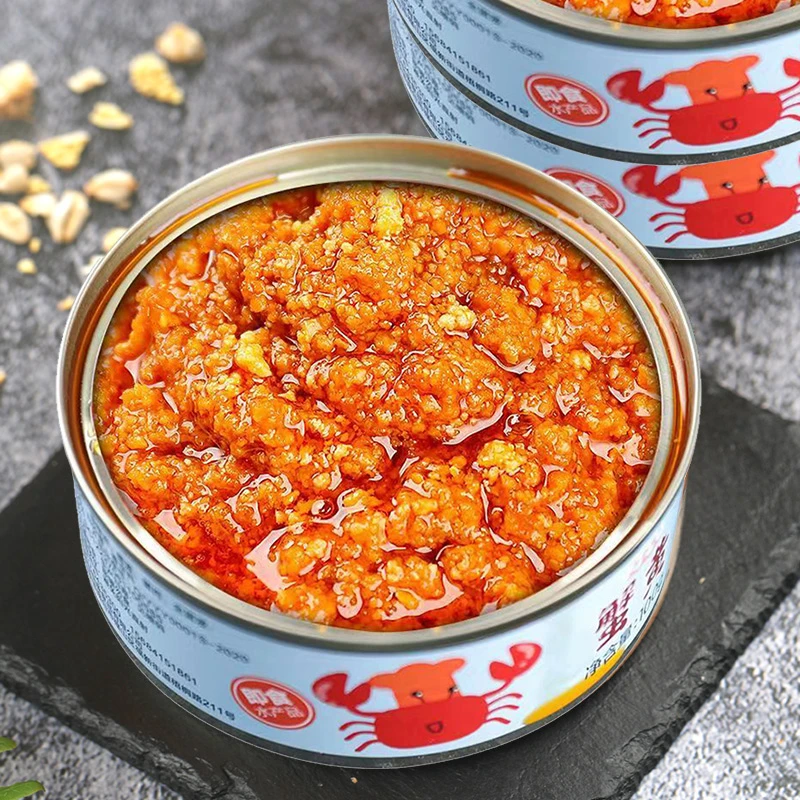 即食蟹黄酱100g/罐速食罐装海鲜拌饭酱拌面酱正宗油浸蟹粉下饭菜