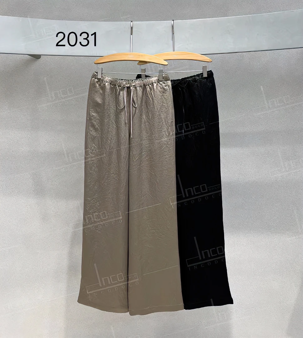 【榕榕服饰】2031醋酸裤显瘦时尚百搭百搭黑色直筒宽松