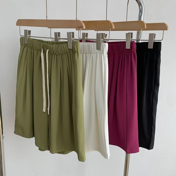 特大码300斤雪纺裤子夏季韩版高腰直筒裤宽松休闲阔腿五分短裤女