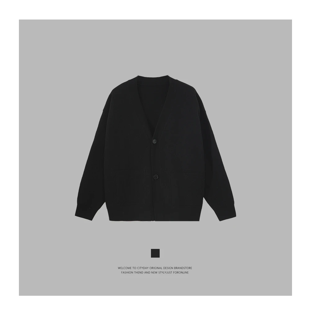 CityDay【潮灰私订】静奢系列 100美丽诺羊毛极简小开衫外套 6283
