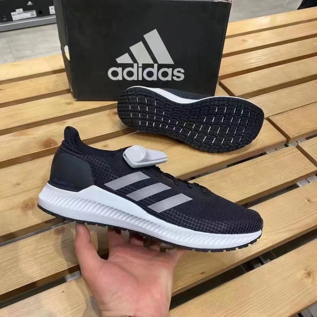 阿迪达斯男鞋正品Adidas跑步鞋夏2023新款透气运动鞋子黑色EE4227