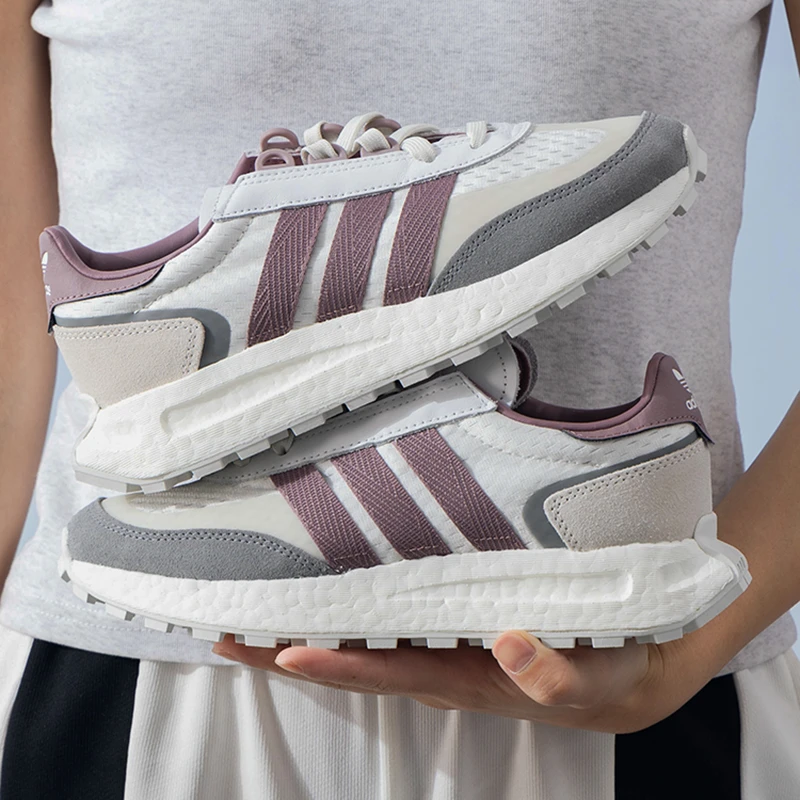 正品Adidas阿迪达斯三叶草E5女子春秋季爆米花缓震舒适跑鞋JH7191