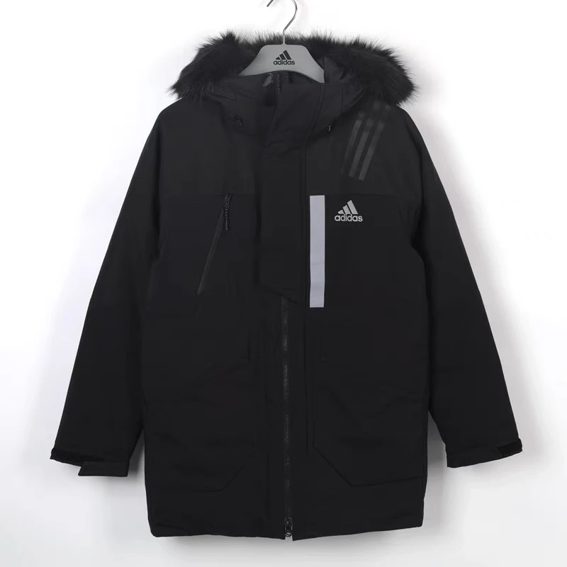 正品Adidas阿迪达斯男女户外运动休闲防风保暖中长款羽绒服HR5232