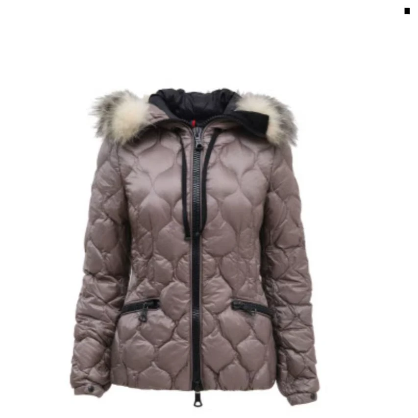 99新/MONCLER/蒙口/葡萄籽奢潮/毛领羽绒服短款黑色锦纶/蒙口码1