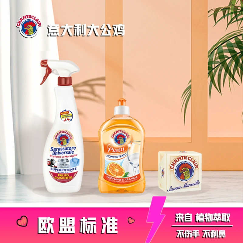 CHANTECLAIR大公鸡管家多能油污净浓缩洗洁精马赛皂组合装