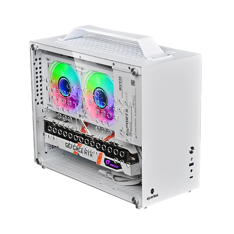 玩嘉铝元素mini手提便携ITX/MATX侧透240水冷台式迷你电脑机箱