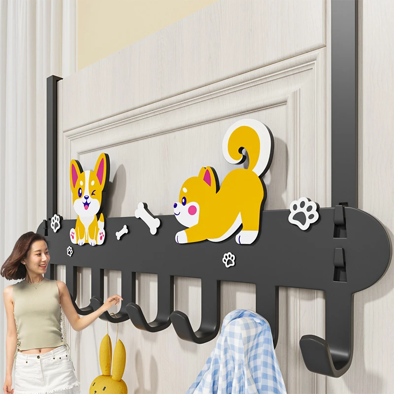 门后挂钩挂衣架卧室衣服挂架免打孔墙壁收纳置物架门上衣帽挂衣钩