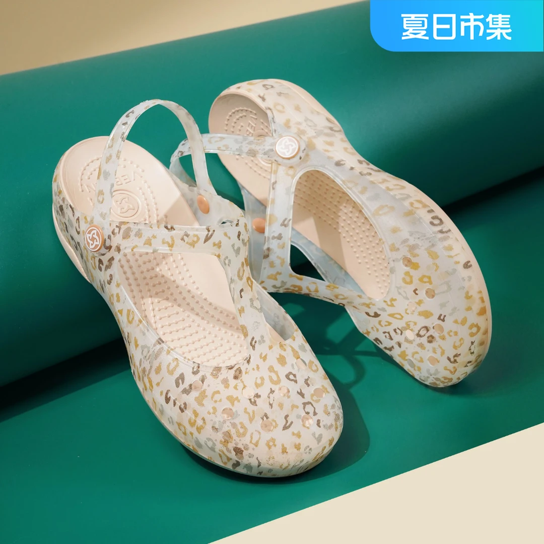 {印花}2025新款凉鞋洞洞鞋夏季透气软底软面防滑耐磨时尚百搭