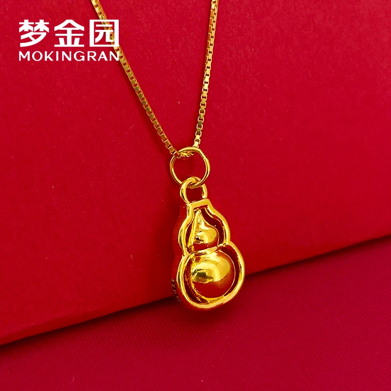 【梦金园】足金福禄葫芦吊坠 硬金工艺 国风网红同款挂坠 PB-2010