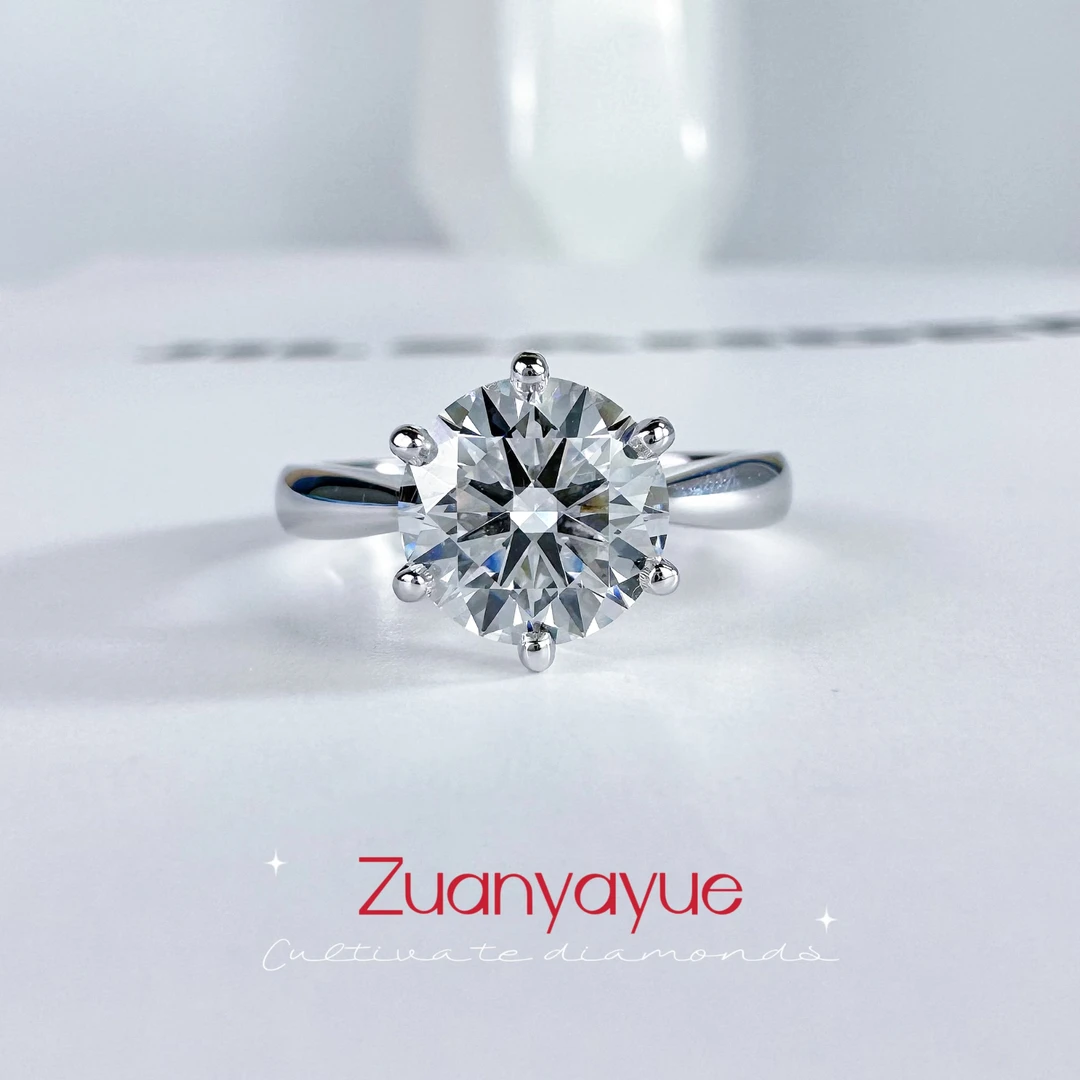 【合成/培育】实验室培育钻石上海IGI证书2克拉六爪钻戒婚戒女款