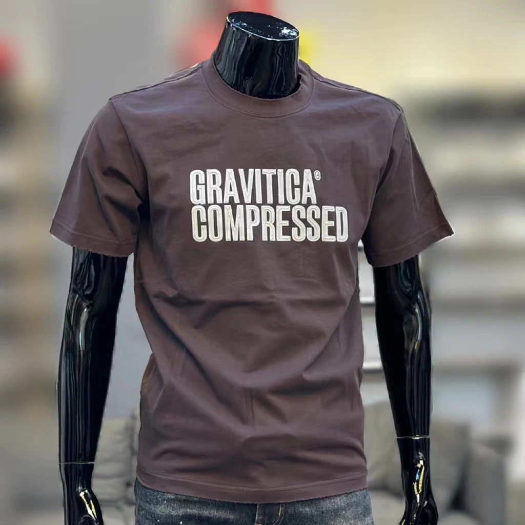 古也重磅夏季新款短袖t恤男潮流衣服微阔休闲印花体恤半袖T恤圆领