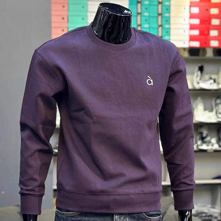 主航道美式秋冬季卫衣男潮牌字母纯色套头圆领新款男士长袖打底衫