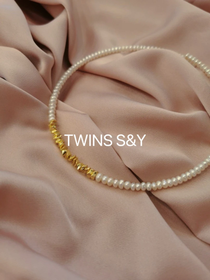 铜合金仿珍珠项链 【完美人生】碎银子风格经典法式复古项圈