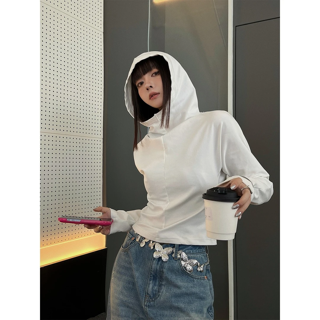 嘉仪【人间肯豆】连帽卫衣T恤长袖短款上衣