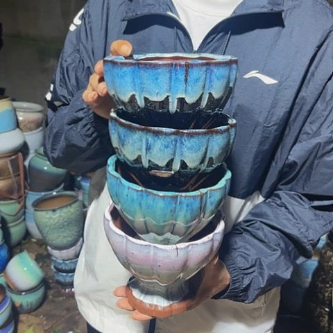 红陶20CM（含）-50CM（不含）莲花瑕疵四个15高度13