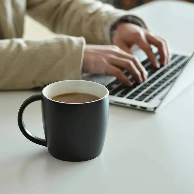 500ml大容量家用陶瓷杯简约杯子松弛感咖啡杯早餐杯马克杯燕麦杯