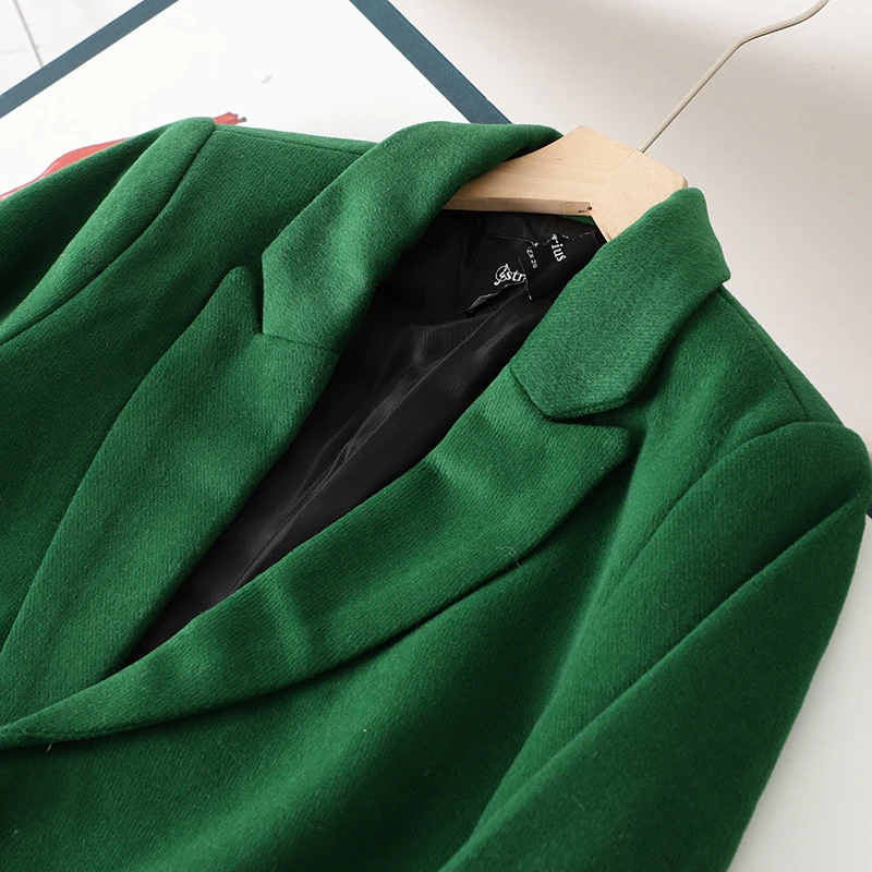 SU316 西班牙D 气质甜美舒适时尚个性修身显瘦长袖毛呢外套女