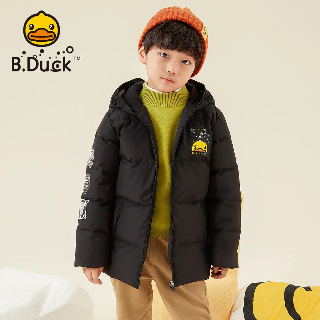 bduck小黄鸭童装羽绒服儿童新款男童加厚上衣宝宝保暖白鸭绒外套