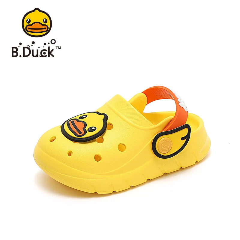 B.Duck小黄鸭童鞋男女童凉拖鞋夏季款儿童洞洞鞋软底防滑沙滩鞋子