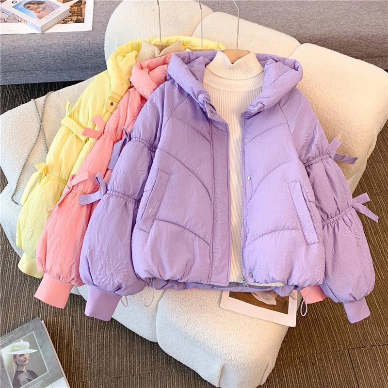 今年流行超好看紫色显瘦棉服短款洋气减龄气质小个子棉衣外套女冬