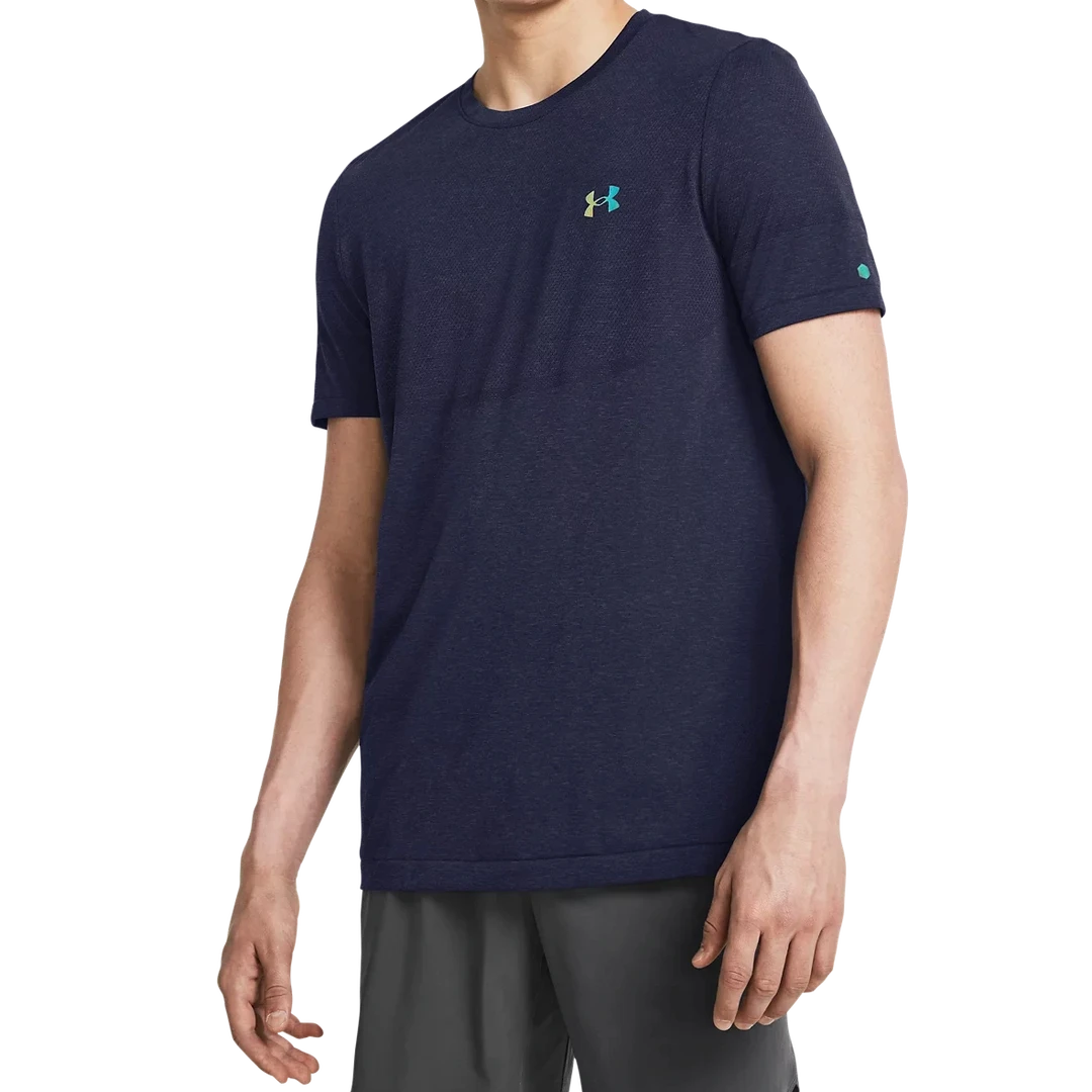 Under Armour/安德玛男子夏季运动训练透气藏蓝色短袖1376781410