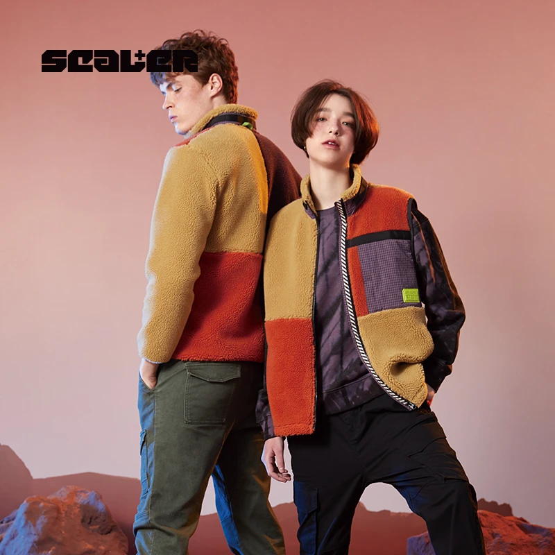 【小乐专属】S+潮流机能 时尚拼接羊羔绒夹克F5221831外套保暖