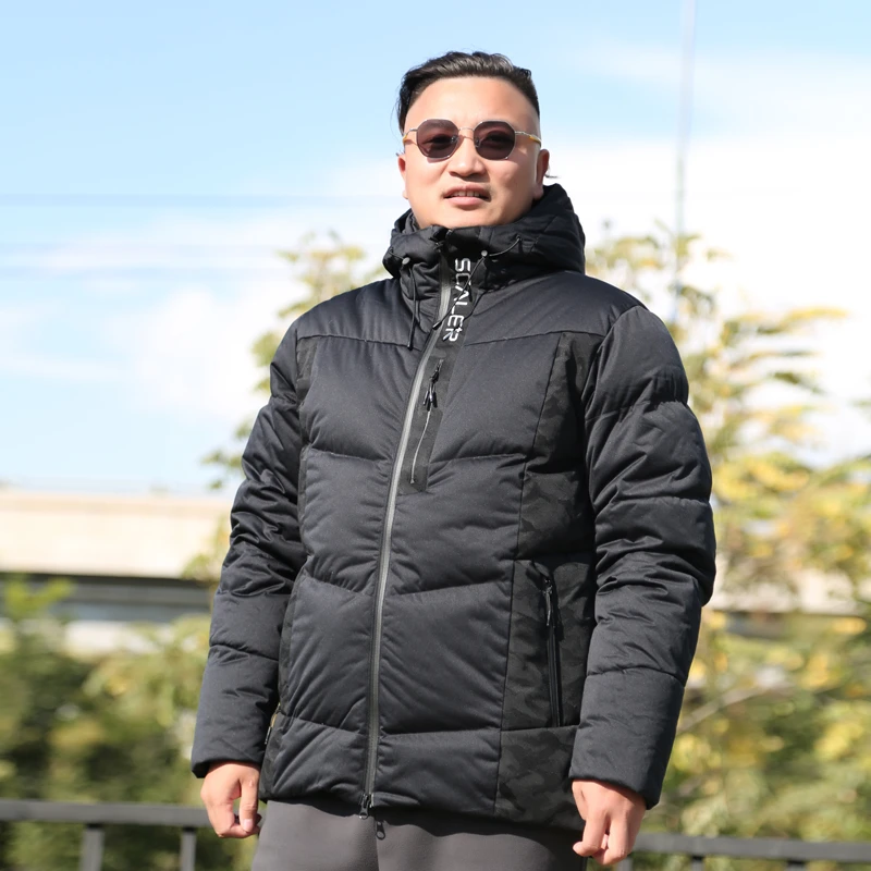 户外秋冬保暖男士加厚鹅绒羽绒服防水连帽休闲700蓬F8161927L