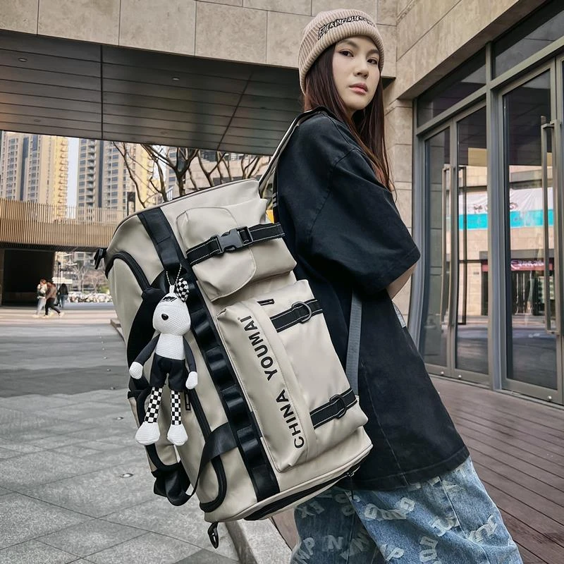 大容量旅行包双肩背行李包男出差旅游住校衣服收纳袋女运动健身包