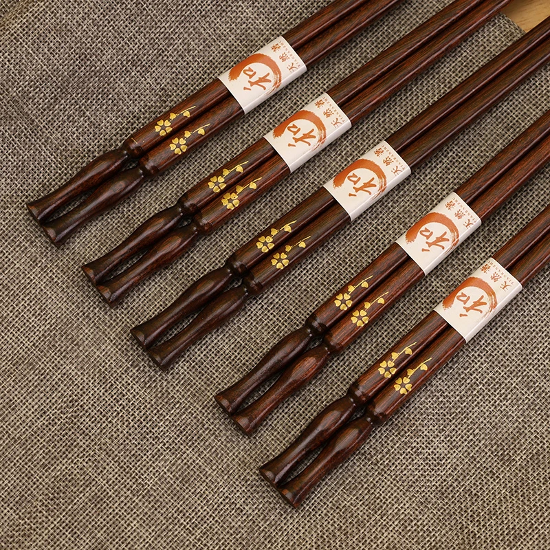 日式简约筷子创意原木国潮风上档次实木筷子防霉防滑无蜡环保成人