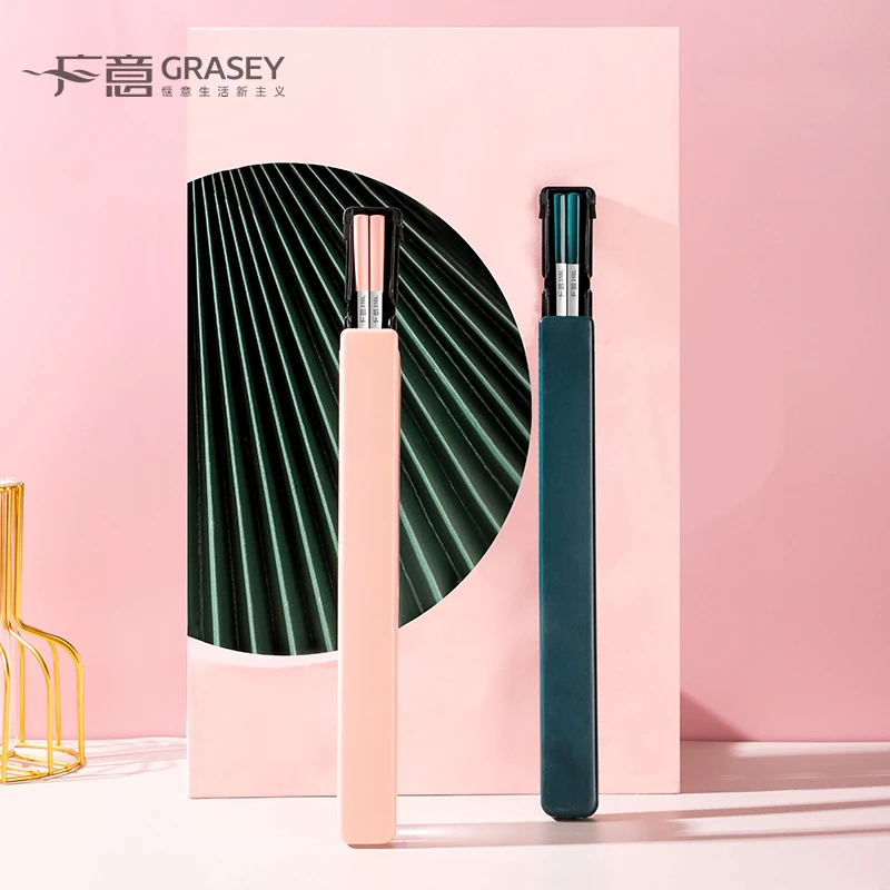 广意316L不锈钢筷子防霉防滑筷情侣筷户外旅行环保便携筷专筷公筷