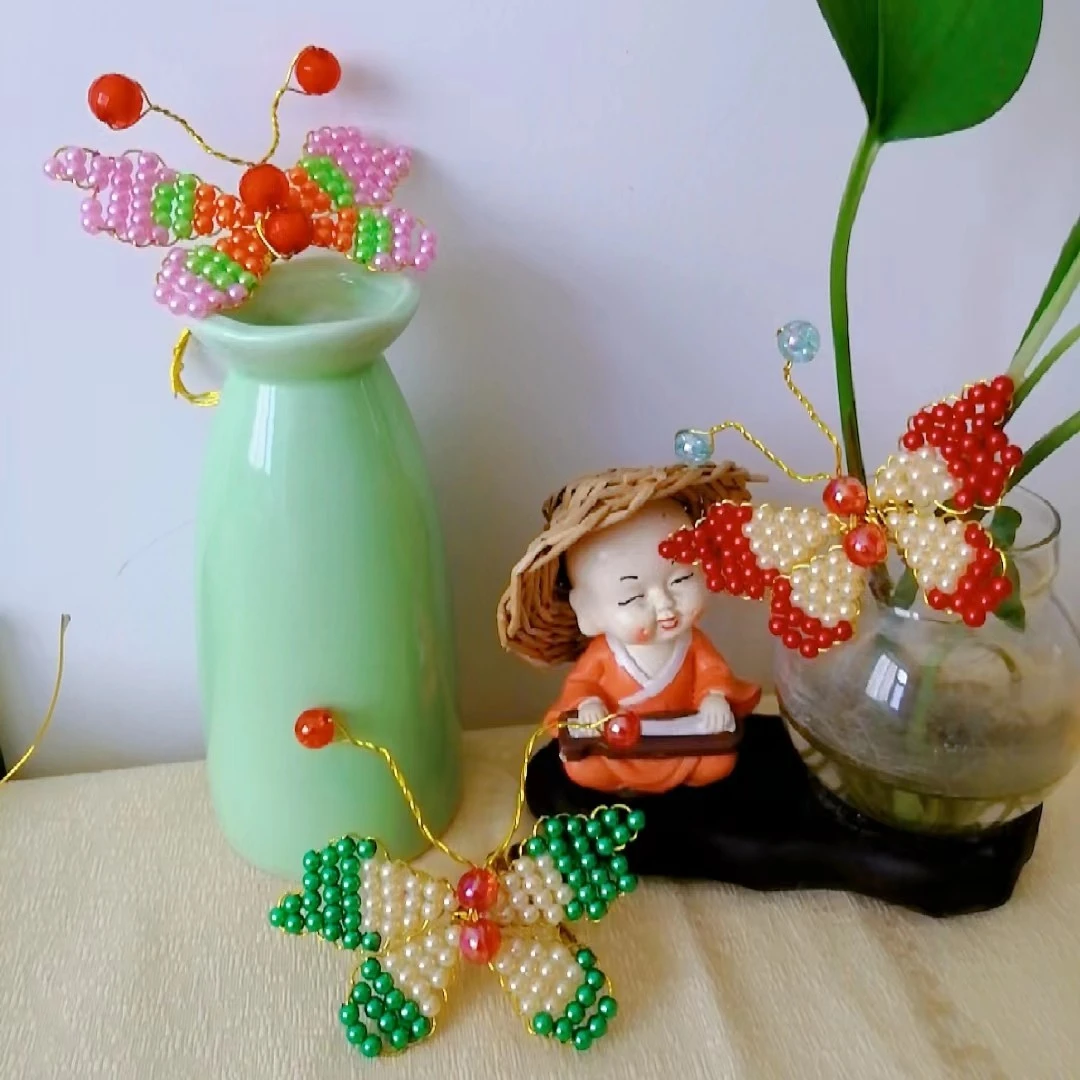 【新款蝴蝶材料包】diy手工串珠材料包 蝴蝶手工材料包家居装饰品