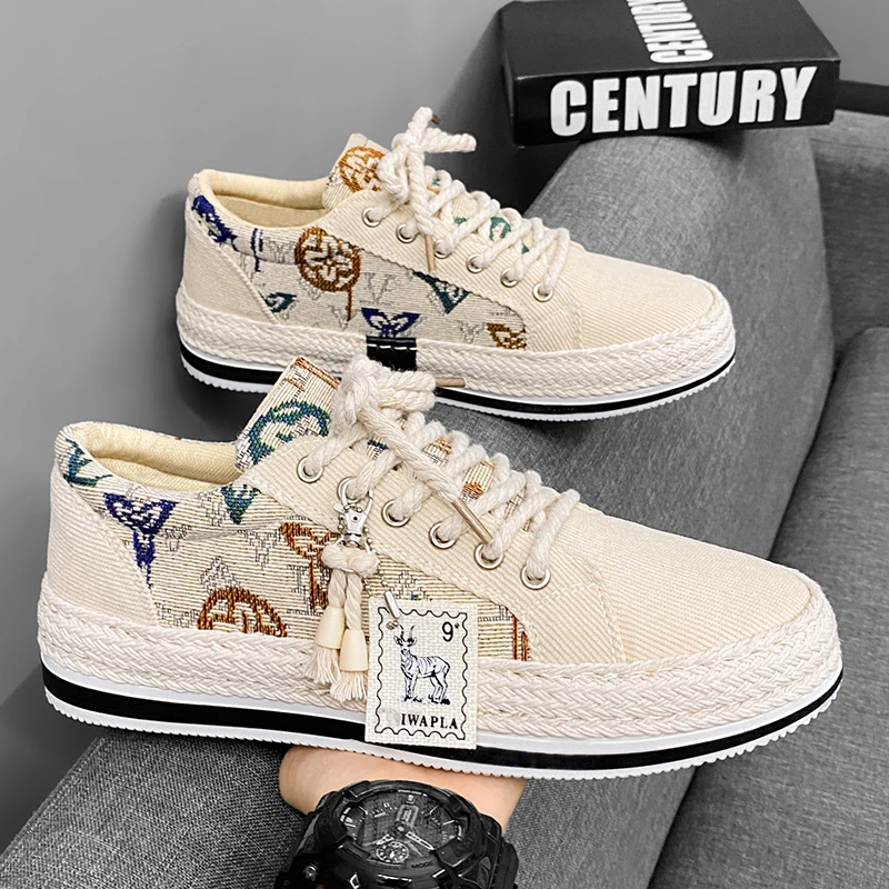 老北京布鞋2025春季新款潮鞋百搭低帮韩版透气时尚潮流运动板鞋男