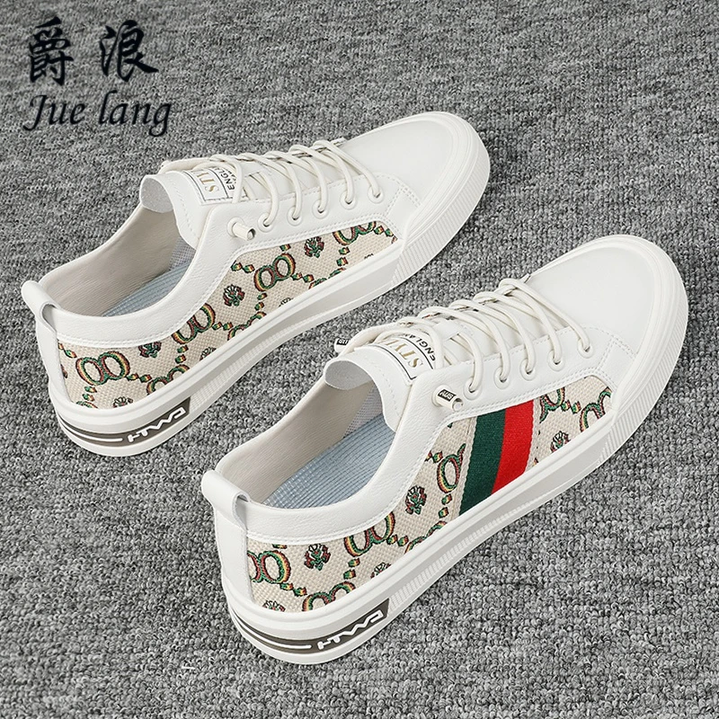 男士春季新款休闲鞋时尚布面透气低帮运动休闲潮鞋百搭懒人小白鞋