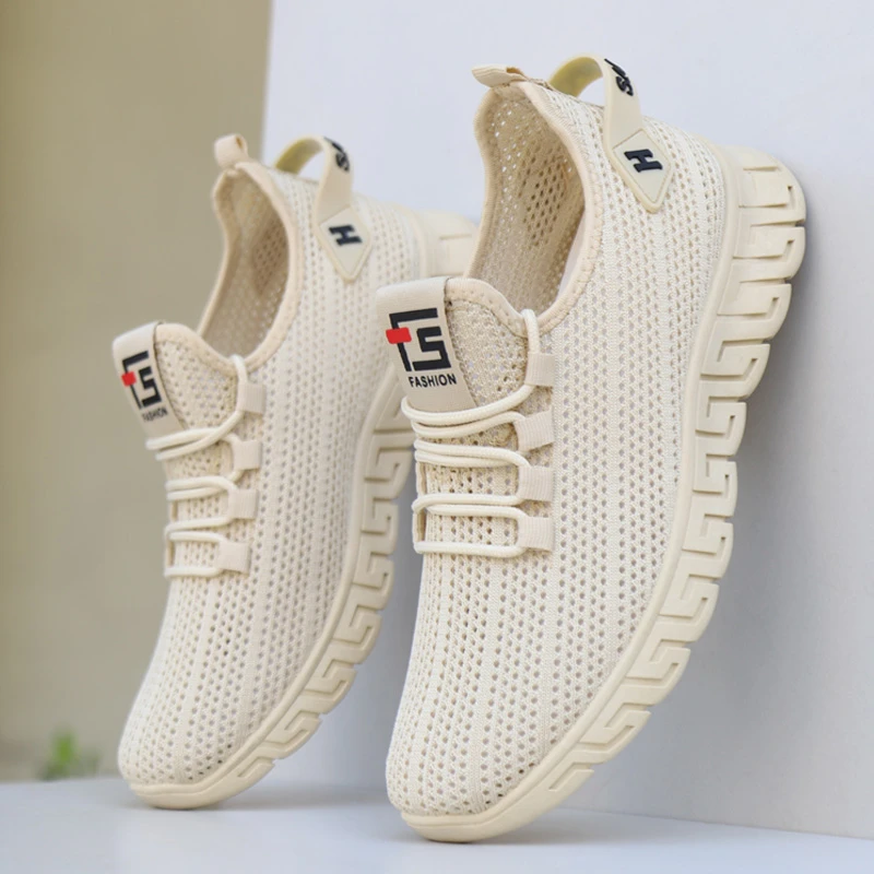 夏季透气网鞋软底一脚蹬飞织薄款网面鞋青年运动休闲鞋大网眼男鞋