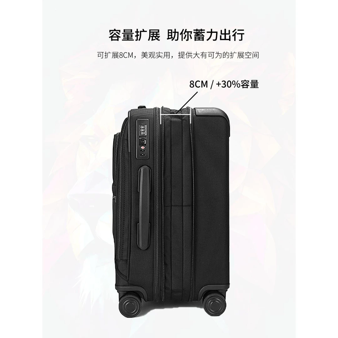 弹道尼龙行李箱寸登机箱牛津布帆布旅行箱可扩展拉杆箱前开式