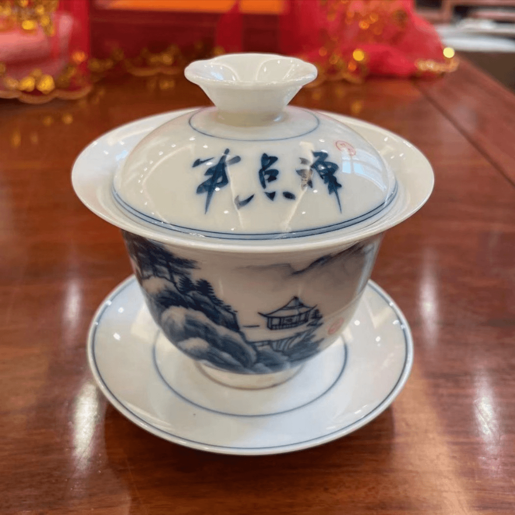 精美半点禅三才盖碗