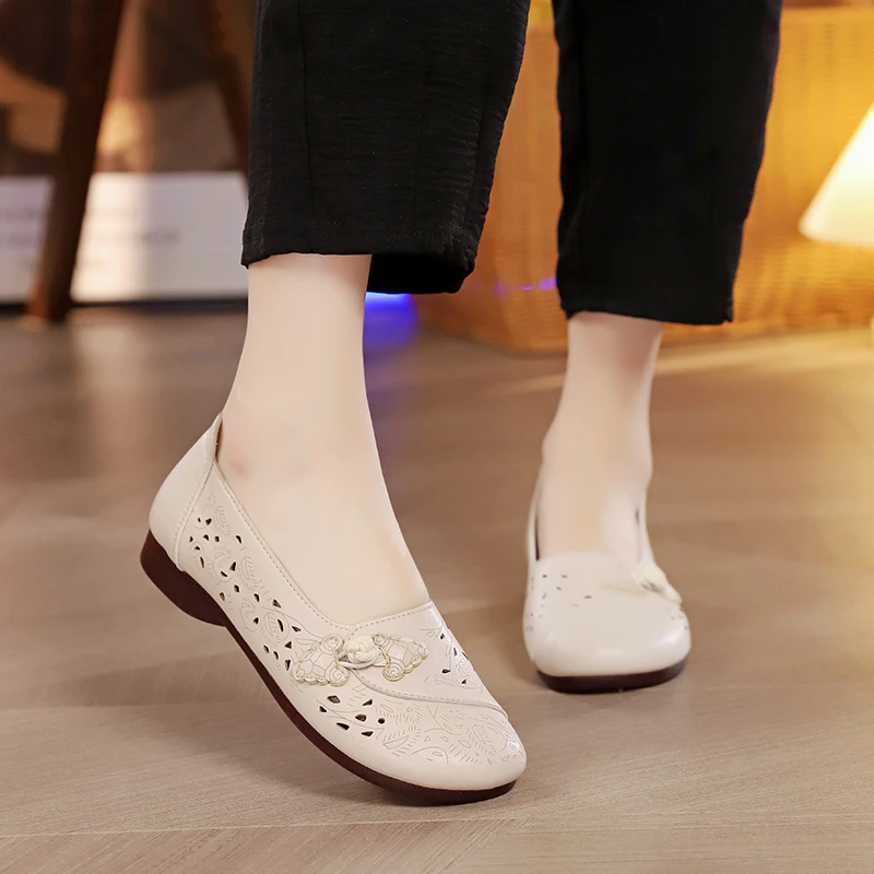 中老年妈妈凉鞋牛筋底60-70岁夏季休闲50-60岁软底防滑镂空洞洞鞋