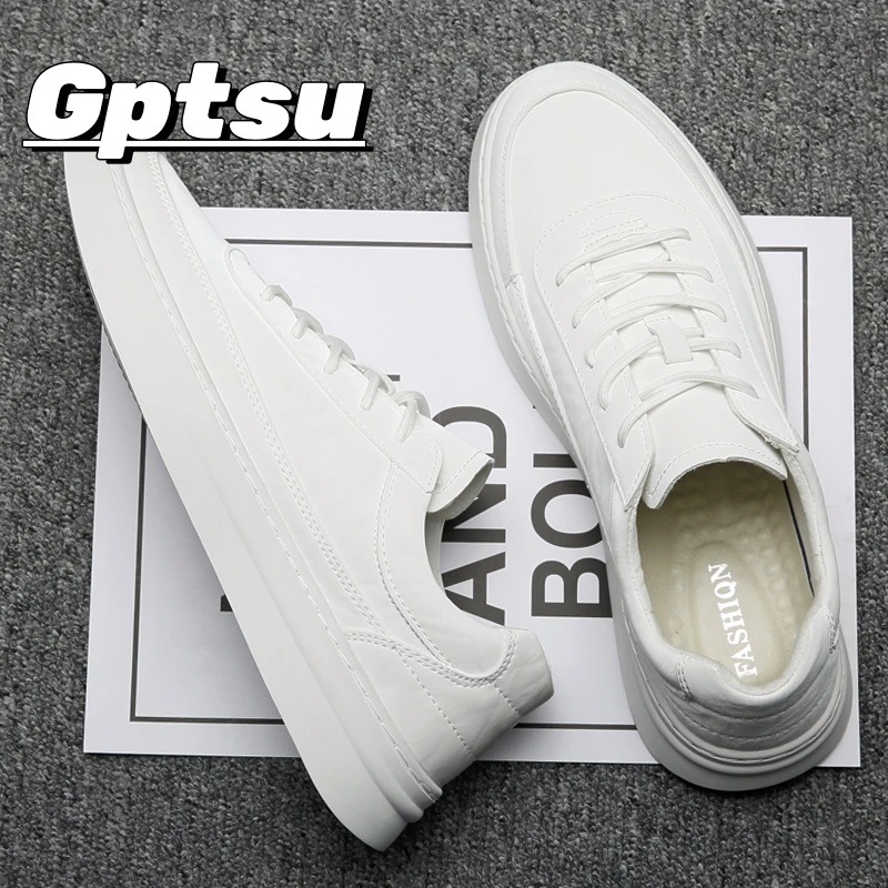 GPTSu男鞋2025新款春秋款潮流白鞋百搭休闲板鞋男士内增高小白鞋