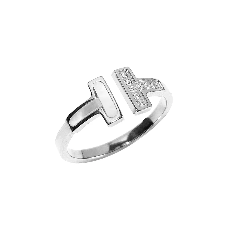 合金合成锆石戒指 可调节戒指气质时尚百搭小众简约指环DN911