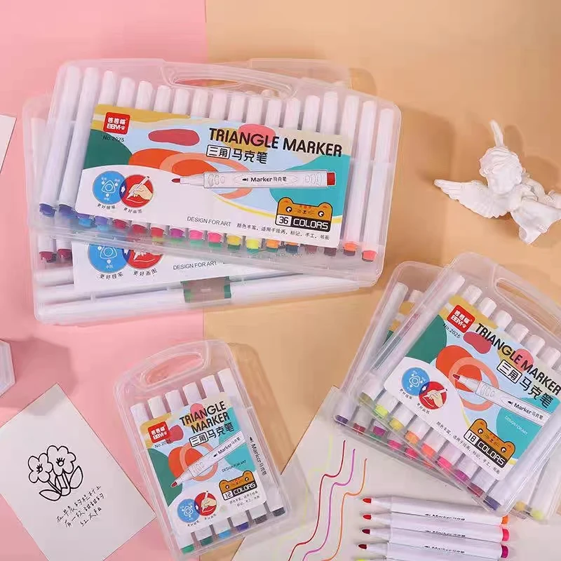芭芭猫三角笔杆36色马克笔套装